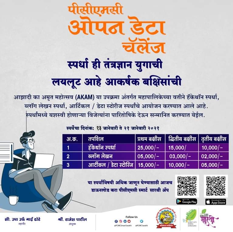 आझादी का अमृत महोत्सव निमित्त 'पीसीएमसी ओपन डेटा चॅलेंज' उपक्रमाचे आयोजन