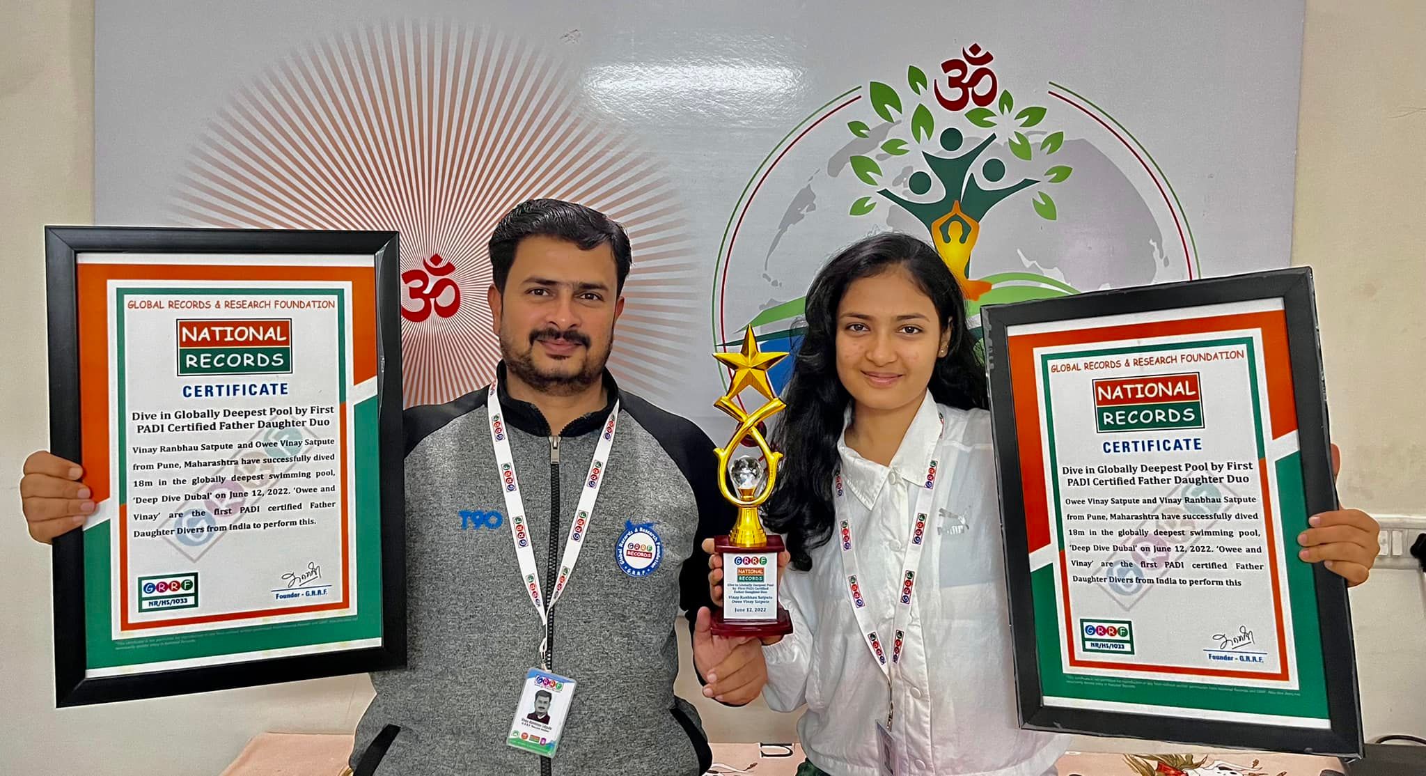 पिंपरी चिंचवडमधील बाप-लेकीचा 'स्कुबा डायव्हिंग'मध्ये विश्वविक्रम