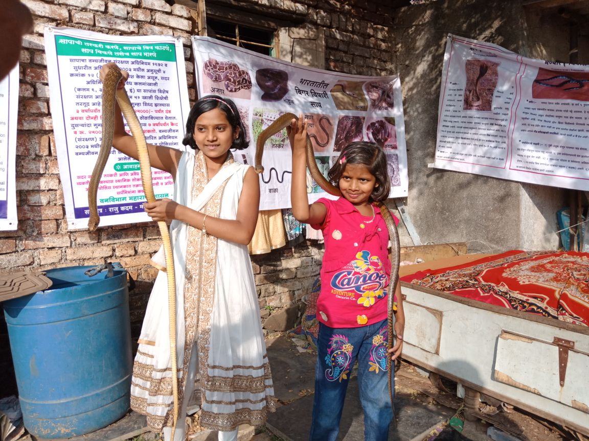 बाल सर्पमैत्रिणींची सर्पांविषयी जनजागृती