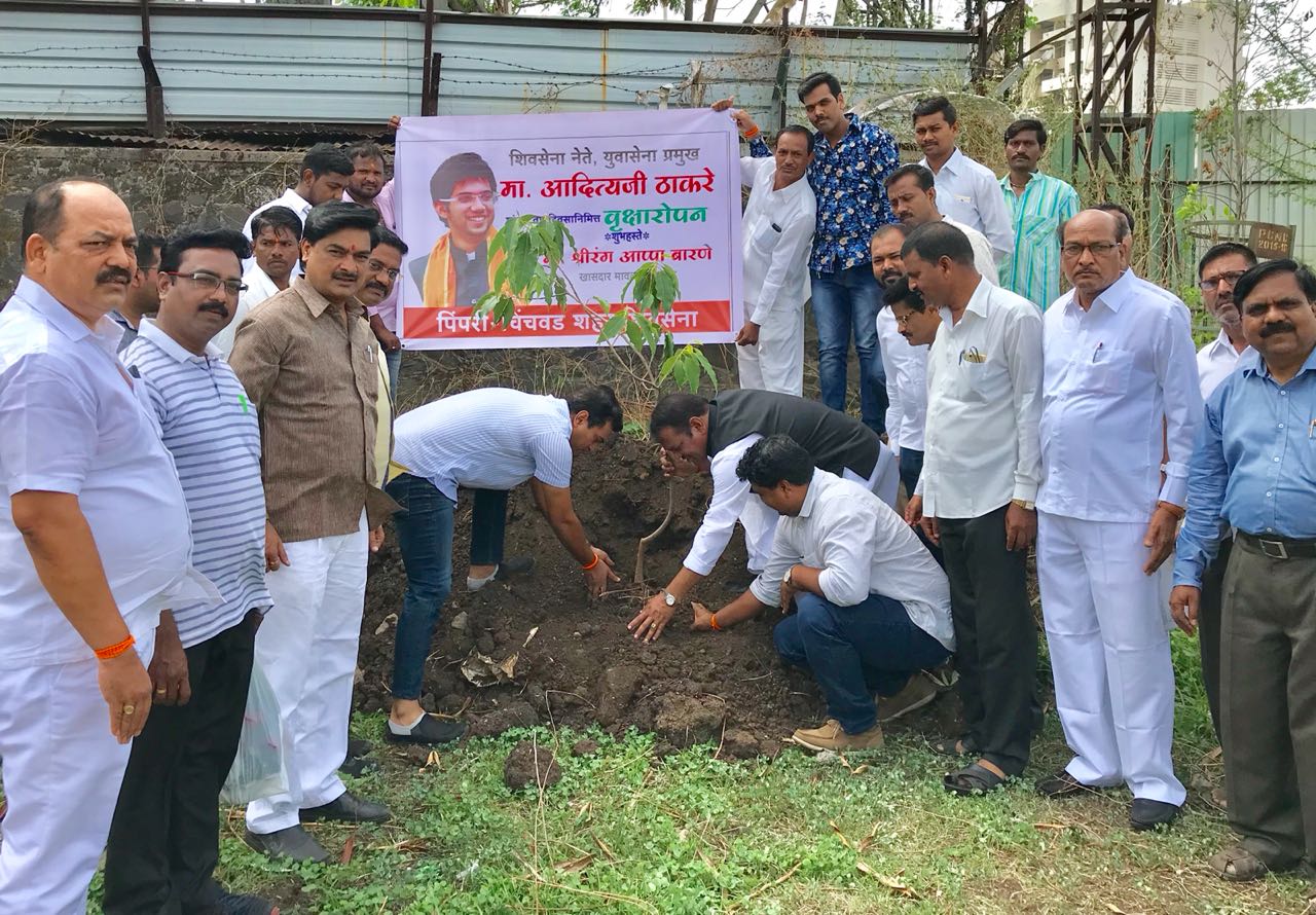 आदित्य ठाकरे यांच्या वाढदिवसानिमित्त थेरगावमध्ये वृक्षारोपण