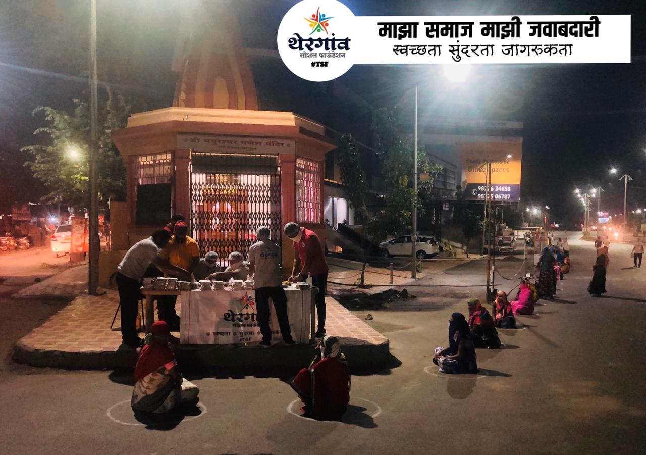 थेरगाव सोशल फाऊंडेशनचे प्रेरणादायी जनसेवेचे कार्य; ३३ दिवसांपासून दररोज हजारों गरजूंना अन्नदान..!