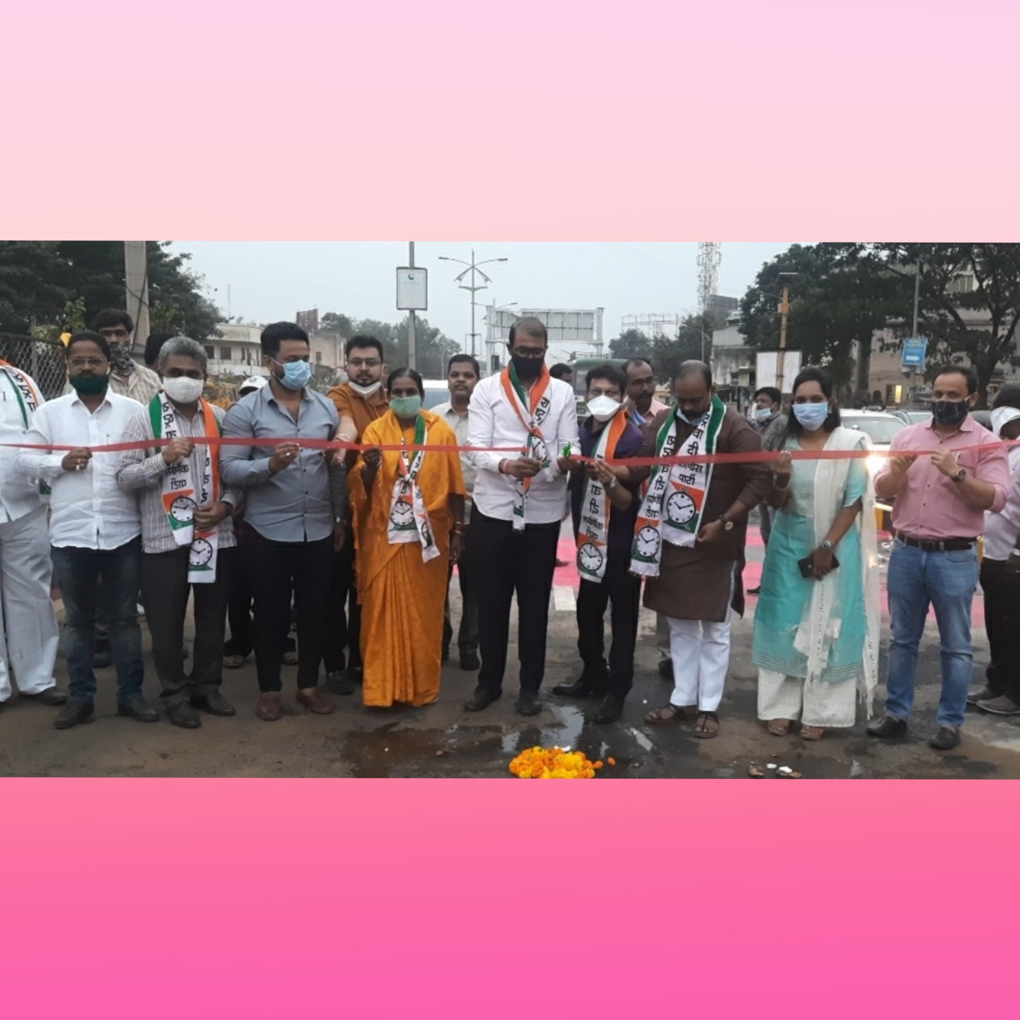 भाजपापूर्वीच भक्ती-शक्ती चौकातील उड्डाणपूलाचे राष्ट्रवादीने केले उद्घाटन..!