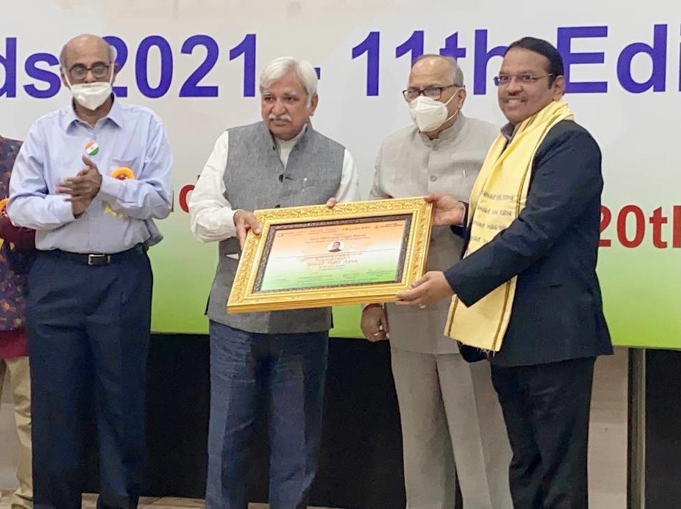 शिवसेना खासदार श्रीरंग बारणे यांचा 'संसद महारत्न' पुरस्काराने गौरव