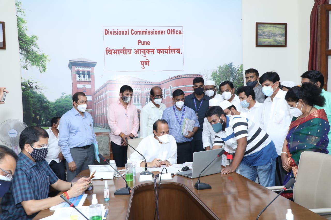 कोंढवा खुर्द मिठानगर येथील कोविड सेंटरचे उपमुख्यमंत्री अजित पवार यांच्या हस्ते ऑनलाईन उद्घाटन