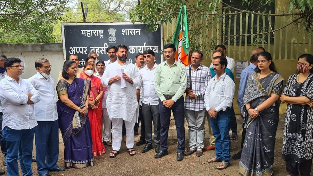 महाराष्ट्रातील हिंसाचाराच्या घटनांचा शहर भाजपातर्फे निषेध