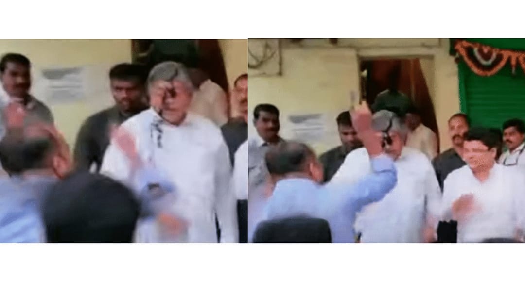 चिंचवडमध्ये चंद्रकांत पाटील यांच्यावर 'शाईफेक'