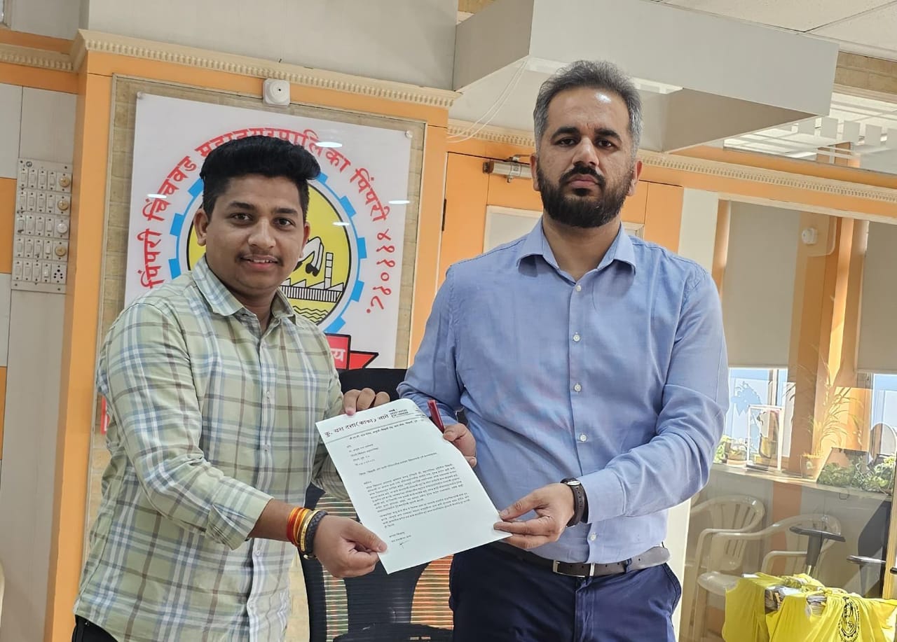 चिखली- मोरे वस्ती परिसरातील प्रलंबित विकासकामे तातडीने पूर्ण करा; यश साने यांचे महापालिका आयुक्तांना निवेदन