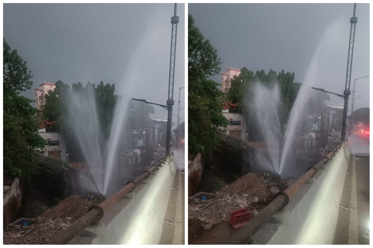 निगडीत पुन्हा पाईपलाईन फुटून हजारो लिटर पाणी वाया; मेट्रो प्रकल्प अधिकाऱ्यांच्या विरोधात गुन्हा दाखल करण्याची मागणी