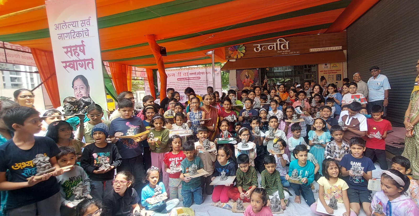 पिंपळे सौदागरमध्ये उन्नतीच्या इको-फ्रेंडली गणेशा कार्यशाळेला लहानग्यांचा उत्स्फूर्त प्रतिसाद