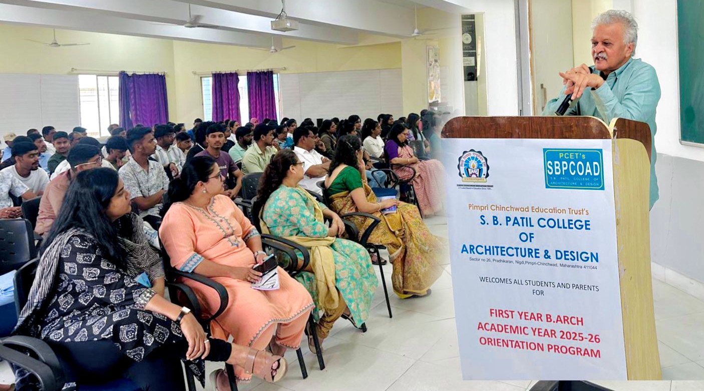 एस. बी. पाटील आर्किटेक्चर महाविद्यालयात प्रथम वर्षाच्या विद्यार्थ्यांचे स्वागत