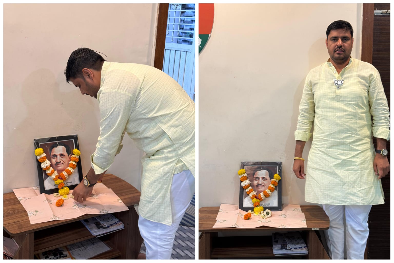 चिखली, कुदळवाडी येथे पंडित दीनदयाळ उपाध्याय यांना जयंतीनिमित्त आदरांजली