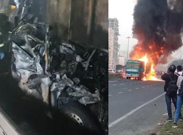 नवले पुलावर भीषण अपघात आठ जणांचा दुर्दैवी मृत्यू