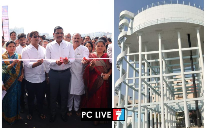 वाकड परिसरातील कावेरीनगर येथे उभारण्यात आलेल्या २५ लाख लिटर क्षमतेच्या पाण्याच्या टाकीचे उद्घाटन