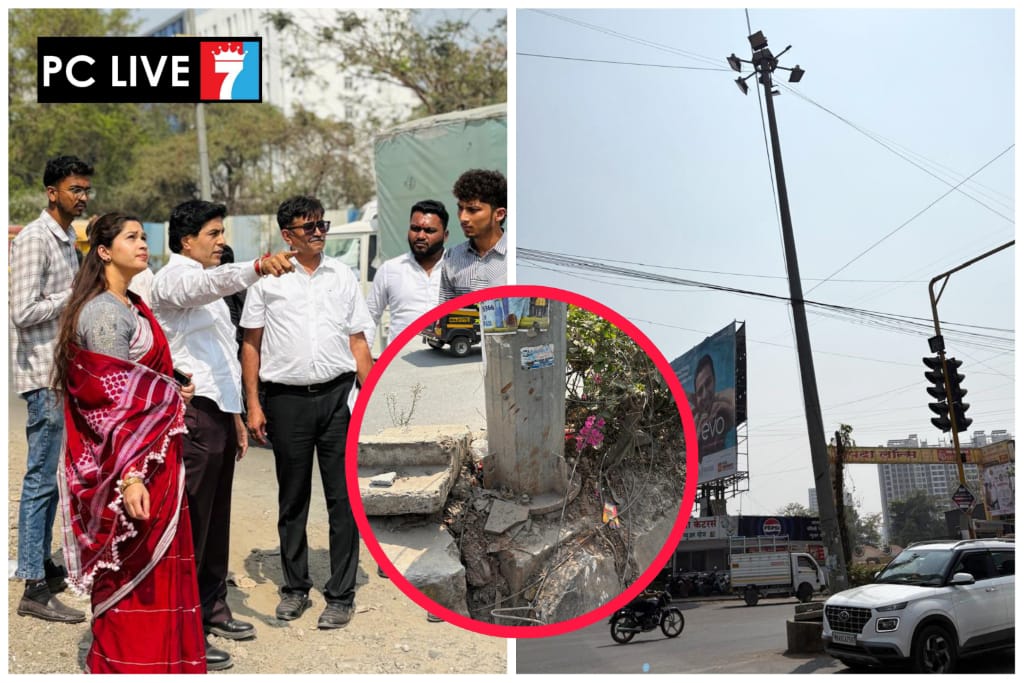 वाकड कस्तुरी चौक येथील 'हायमास्ट लाईट'चा पाया खचला; नगरसेविका श्रुती वाकडकर यांच्या तत्परतेमुळे मोठा अनर्थ टळला..!