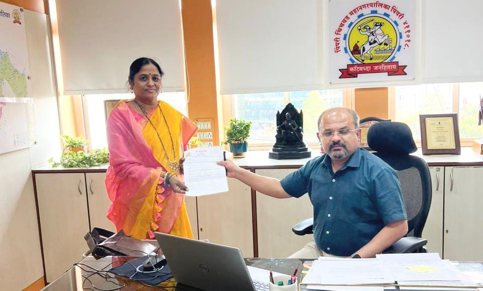 पिंपळे सौदागर येथे पोस्ट ऑफिससाठी आमदार शंकर जगताप यांचा पाठपुरावा; नगरसेविका कुंदा भिसे यांचे आयुक्तांना निवेदन