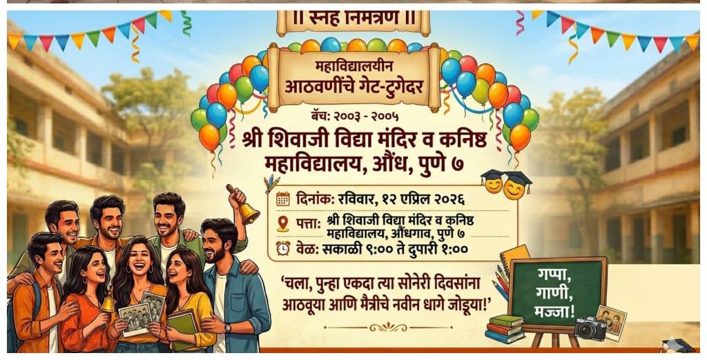 औंधमध्ये १२ एप्रिल रोजी होणार माजी विद्यार्थ्यांचा भव्य स्नेहमेळावा