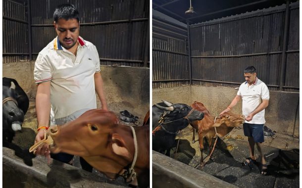गोसेवेचा अनोखा संदेश; भाजपा युवा मोर्चा शहराध्यक्ष दिनेश यादव यांनी “सिंधु” गाईचा वाढदिवस केला उत्साहात साजरा