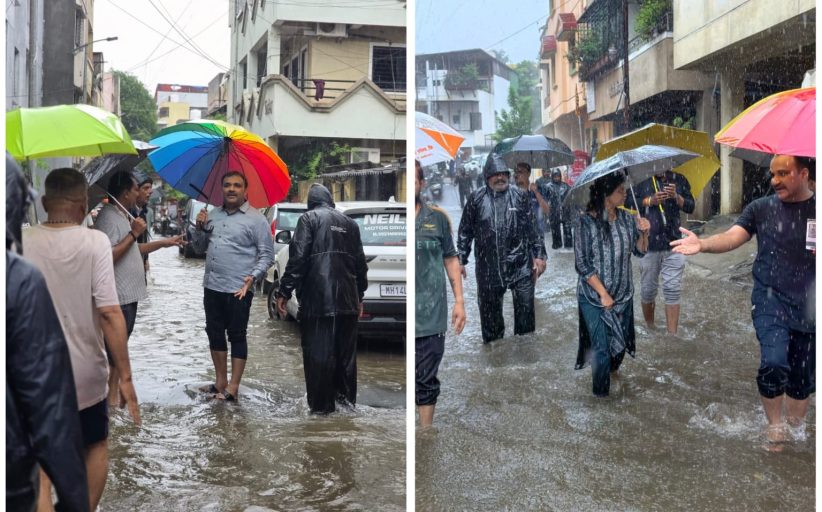 दत्तवाडी-आकुर्डीतील अनेक घरांमध्ये पाणी शिरले; नगरसेवक प्रमोद कुटे 'ऑनफिल्ड'