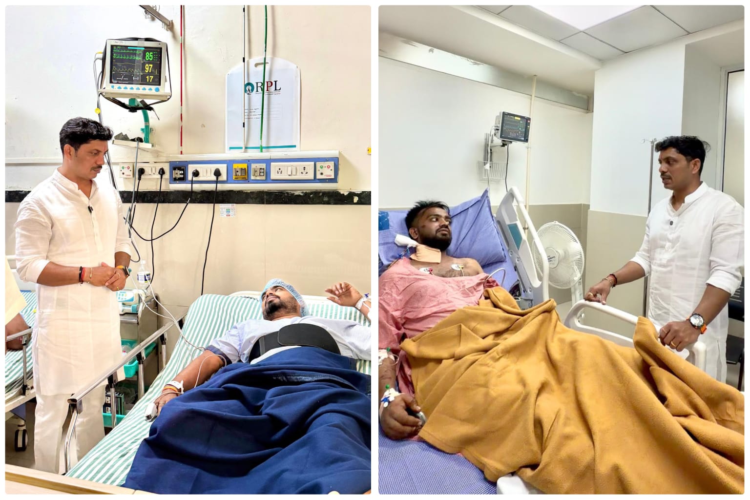 मोशी दुर्घटनेतील जखमींची महापौर रवि लांडगे यांनी रुग्णालयात जाऊन घेतली भेट..!