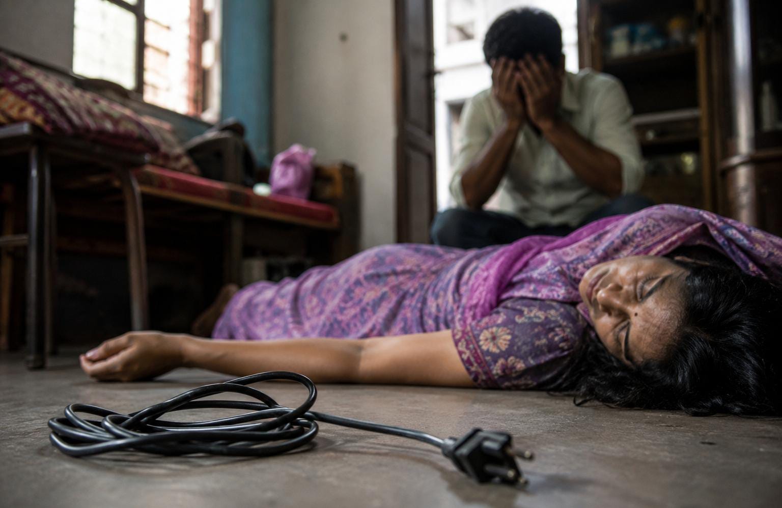 चारित्र्याच्या संशयातून मिक्सरच्या वायरने गळा आवळून पत्नीचा खून; घटनेनंतर पती पोलीस ठाण्यात झाला हजर