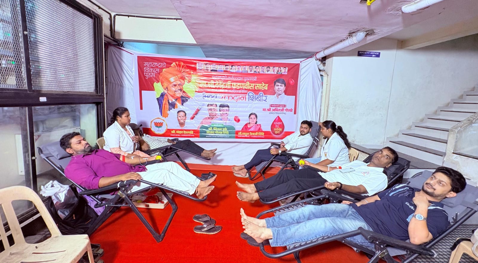 प्रभाग १९ मध्ये मुख्यमंत्र्यांच्या वाढदिवसानिमित्त भव्य रक्तदान शिबिर संपन्न; १५९ युनिट रक्तसंकलन..!