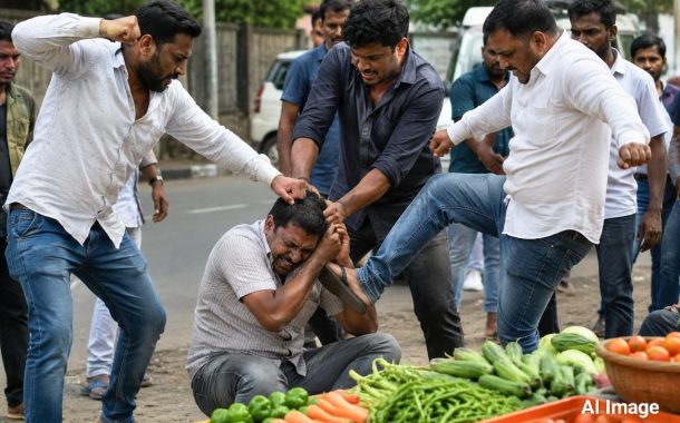 पाच हजारांचा हप्ता देण्यास नकार दिल्याने भाजी विक्रेत्याला लाथाबुक्क्यांनी मारहाण