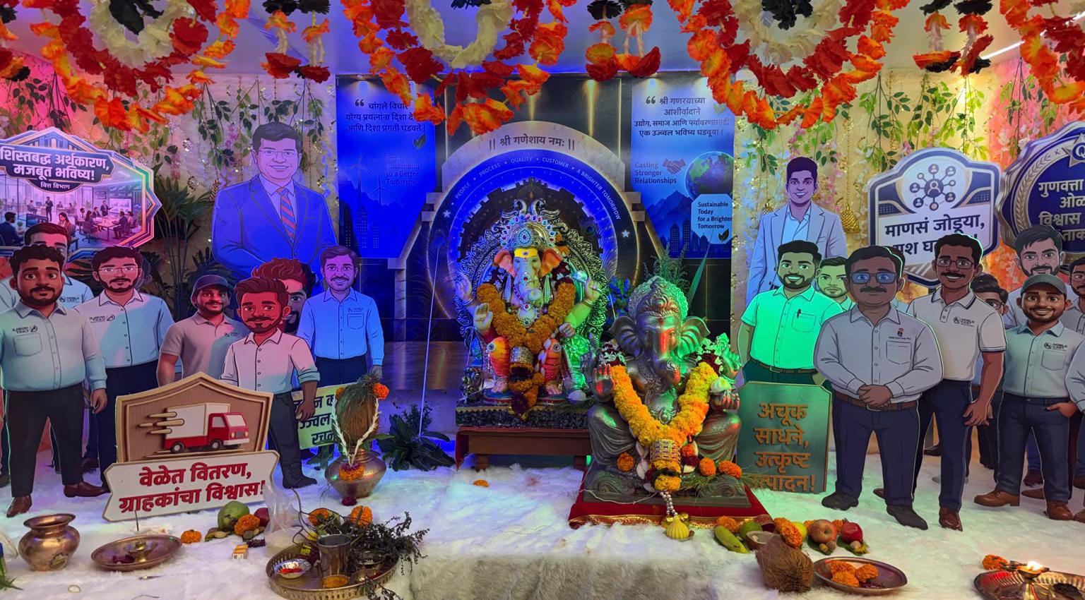 तंत्रज्ञानाला श्रद्धेची जोड; भोसरीत अ‍ॅल्युमिनियमपासून साकारली बाप्पाची मूर्ती