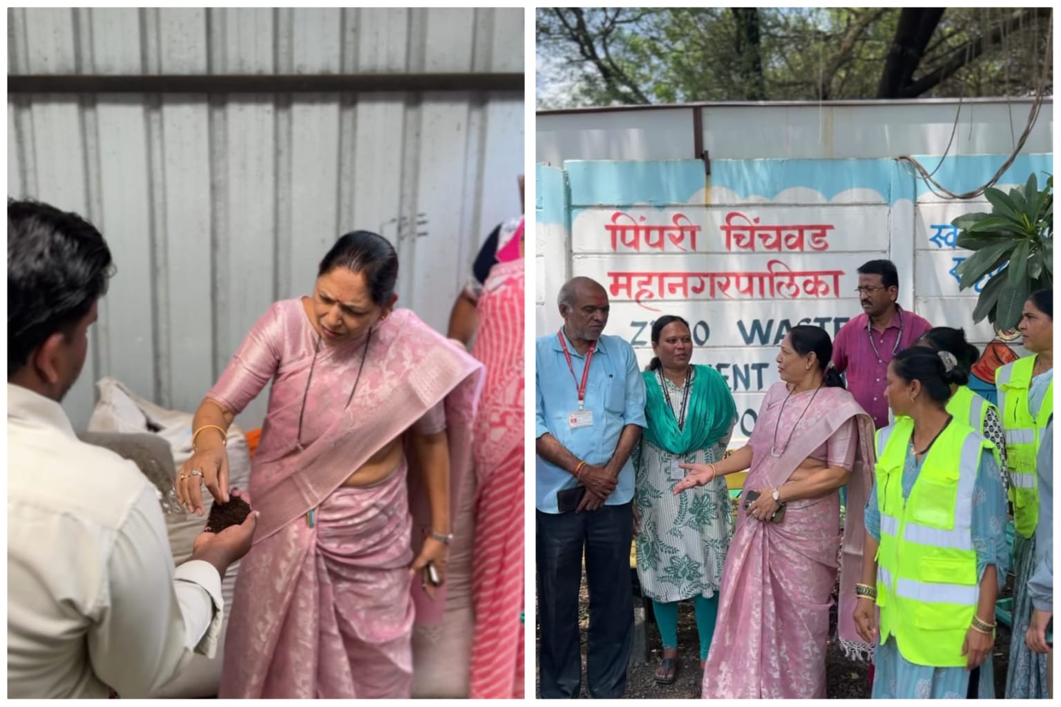दापोडीतील शून्य कचरा प्रकल्पाला उपमहापौर शर्मिला बाबर यांची भेट