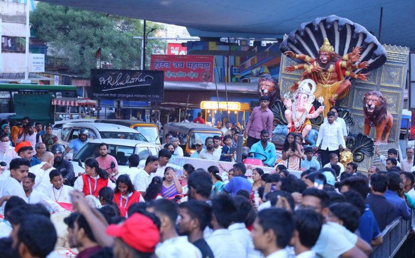 भोसरी परिसरात गणेश विसर्जन मिरवणूक उत्साहात