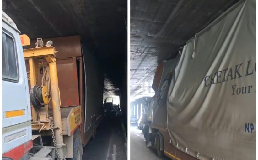 पिंपरीतील ग्रेड सेपरेटरमध्ये कंटेनर अडकला; चालक फरार!