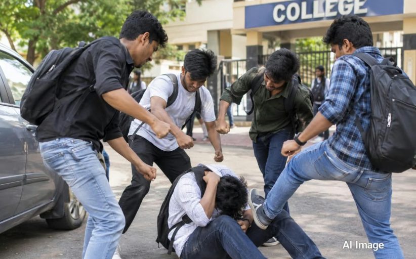 हॉर्न वाजवल्याचा राग; कॉलेजसमोर विद्यार्थ्याला चौघांकडून बेदम मारहाण