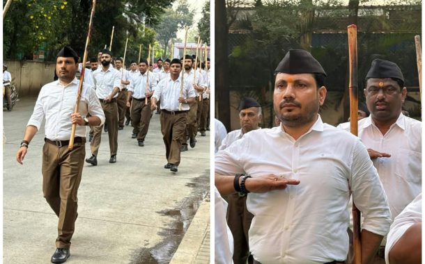 विजयादशमी पथसंचलनात भाजप शहराध्यक्ष शत्रुघ्न काटे यांचा सहभाग; शिस्त, एकात्मता आणि राष्ट्रभक्तीचे दर्शन